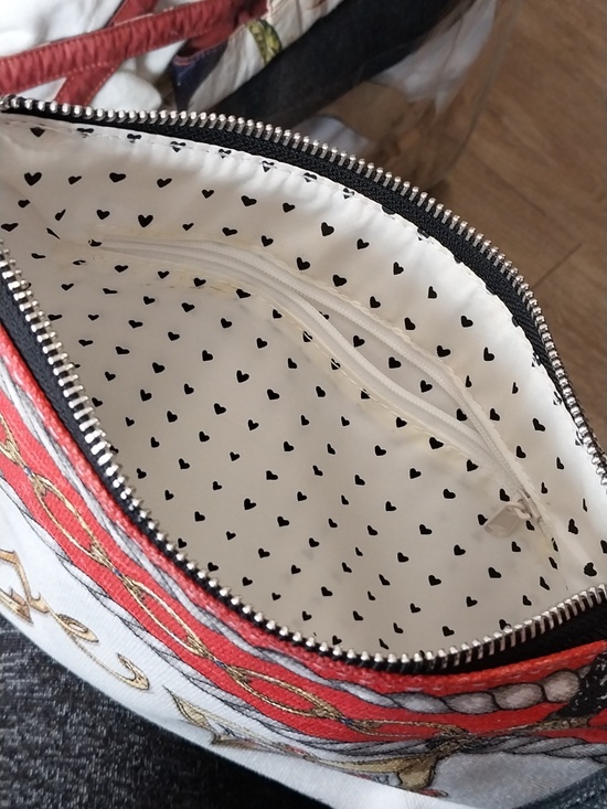 Brighton White, Red and Black Canvas Crossbody with Tassel Charm - Picture 5 of 5